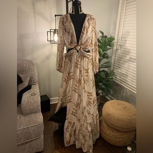 Sexy Cut Out Floral Print Maxi Dress Size 2X